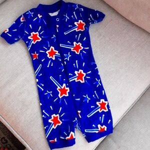 Hanna andersson zip up short sleeve pajamas size 6-12 months